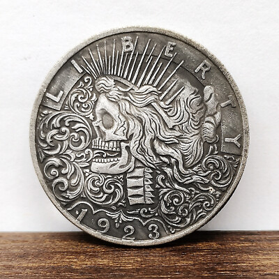 1923 Skull Liberty Vagrant Coin One Dollar Hobo Nickel Hobo Coin Art Collection