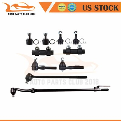 #ad 10Pcs Front Tie Rods Ball Joints Suspension Kit For 1987 1996 Ford F 150 4WD 4x4