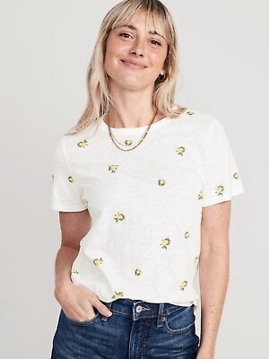 #ad Old Navy Women’s Size 2X EveryWear Short Sleeve Tee T Shirt .. Lemons NWT