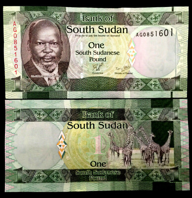 #ad South Sudan 1 Pound 2011 Banknote World Paper Money UNC Currency Bill Note