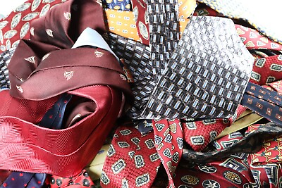 #ad CHEAPEST TIES 45 Mens Neckties Lot Craft Quilt Bulk Wholesale Overstock Lots