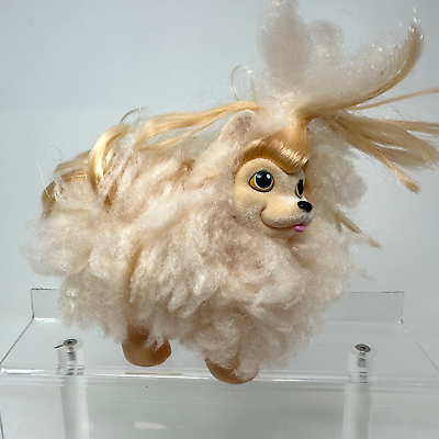 #ad Hasbro Sweetie Pups Pomeranian Dog Figure Flocked Face Plastic Body Vintage 1989