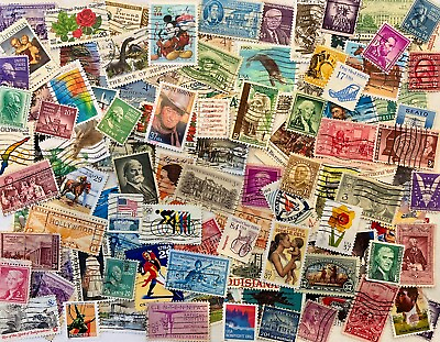 #ad US Postage Stamps Used Lot 100 Used All Different