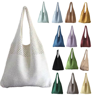 #ad Beach Crochet Bag Elastic Fashion Luxury Ladies Handbag Polyester Shoulder Bags