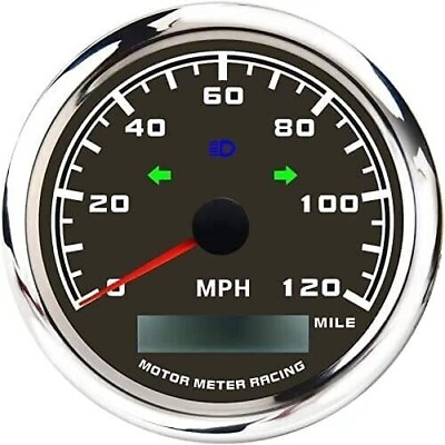 #ad W PRO 85mm GPS Speedometer 120 MPH Turn Signal High Beam For Car Truck Harley