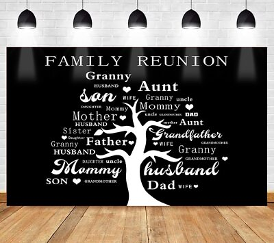 #ad Family Reunion Backdrop Family Members Tree Photography Background Black Phot...