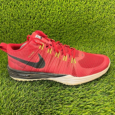 #ad Nike Lunar TR1 Mens Size 11.5 Red Athletic Running Shoes Sneakers 652808 601