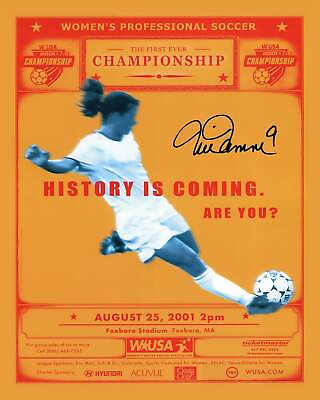 #ad Mia Hamm USWNT Autographed amp; Inscr. quot;01 02 Player of the Yearquot; 2001 18x24 Poster