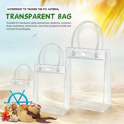 Clear Tote Bag PVC Transparent Handbag Shoulder Shopper Beach Bags Hobo A4C0 $1.88