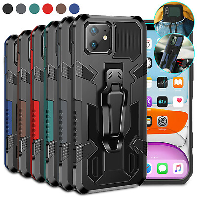 #ad Armor Hybrid Shockproof Case Belt Clip For iPhone 15 Pro Max 14 13 12 11 XS XR 8