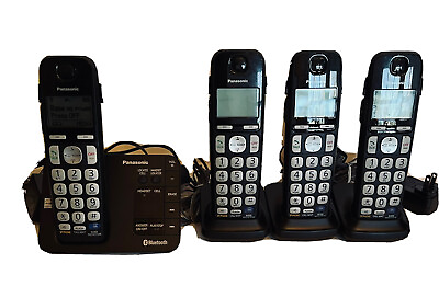 #ad Panasonic KX TGE260 4 Handsets Cordless Phone Base Enhanced Noise Reduction