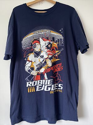 #ad Robbie Eagles Sniper Of The Skys T Shirt Tokyo Dome XL Navy Front Graphic