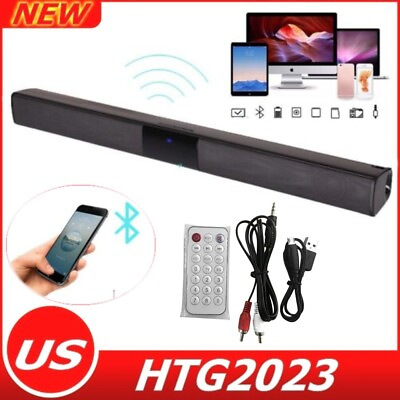 #ad 3D Surround Sound Bar 4 Speaker System Wireless Bluetooth Subwoofer TV Remote