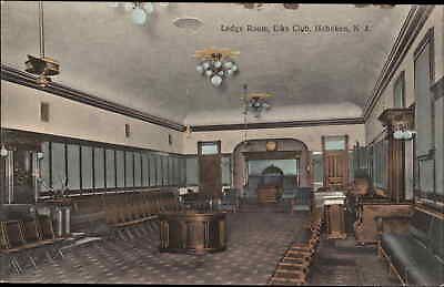 #ad Hoboken New Jersey NJ Elks Club BPOE Lodge Room c1910 Postcard