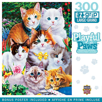#ad MasterPieces Playful Paws Puuurfectly Adorable 300 Piece EZ Grip Puzzle