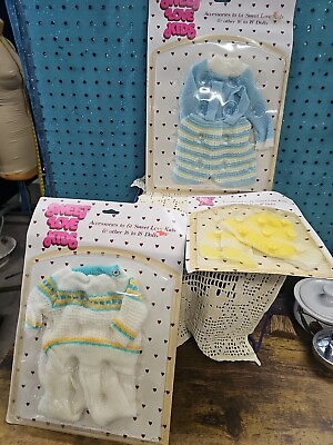 #ad Vintage Sweet Love Kids Clothing. 2 Outfits Scarf And Hat. For 16quot; 18quot; Doll New