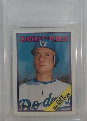 #ad Topps 1988 62 Jeff Hamilton Dodgers Baseball Card Slab NM MT