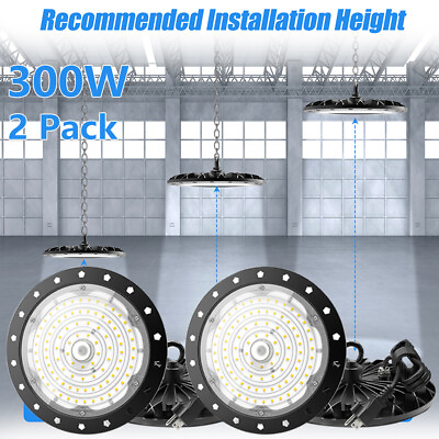 #ad 2x300W LED UFO Warehouse High Bay Warehouse Industrial Light Factory Lighting US