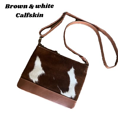 #ad Raviani Western Crossbody Bag Brown amp; White Calfskin