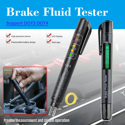 #ad USA Brake Fluid Liquid Tester Pen Car Auto Oil Moisture Diagnostic Tool 5 Led