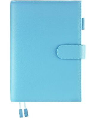 #ad A5 Leather Planner Cover for Hobonichi Cousin Stalogy Midori Light Blue