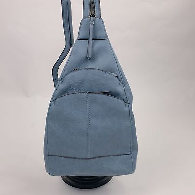 #ad Fashionable Convertible Backpack Shoulder Bag Blue Zip Close Adjustable Straps