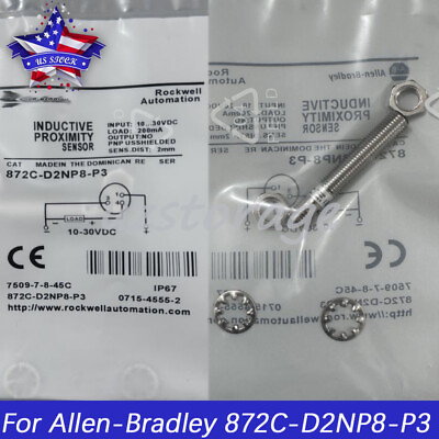 #ad New 872C D2NP8 P3 Proximity Switch 10 30VDC For Allen Bradley 872CD2NP8P3