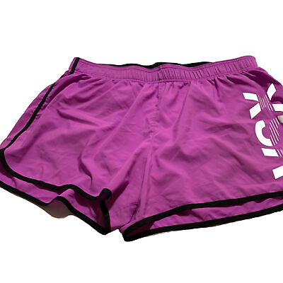 #ad Victorias Secret VSX Sport Player Run Short Pink Built In Panty Sz Large