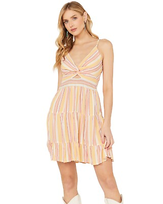 #ad Angie Women#x27;s Sleeveless Striped Mini Dress C4143 W967 MULTI