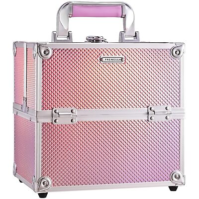 #ad Frenessa Makeup Train Case Cosmetic Organizer Case Portable Travel Storage Box 4