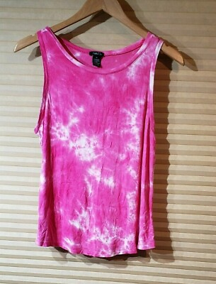 #ad Rue 21 Size M Women Rayon and Spandex Tie Dye Pink Tank Top