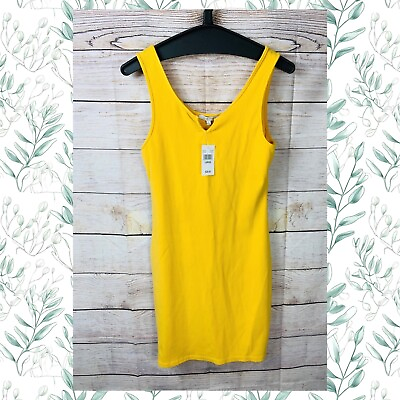 #ad Womens LOVE TREE Size Large Yellow Sheath Casual Dress NEW Tags