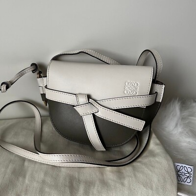 #ad Near Mint Loewe Gate Bag Small Leather Shoulder Bag White x Brown