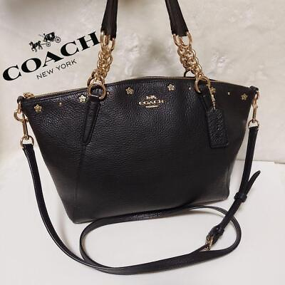 #ad Extreme Coach F37773 2Way Bag Leather Black Gold japan