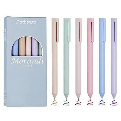 #ad 6 PCS Colored Gel Pens Pastel Quick Dry Ink Pens 0.5mm Fine Point Smooth