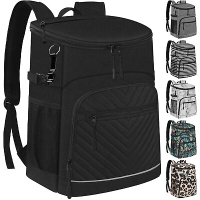 #ad Black Waterproof Backpack Cooler Bag Insulated Leakproof Ice Chest for Travel
