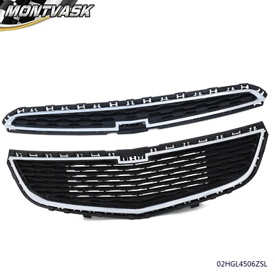 #ad Front Bumper UpperLower Honeycomb Grille Grill Fit For 2015 Chevrolet Cruze