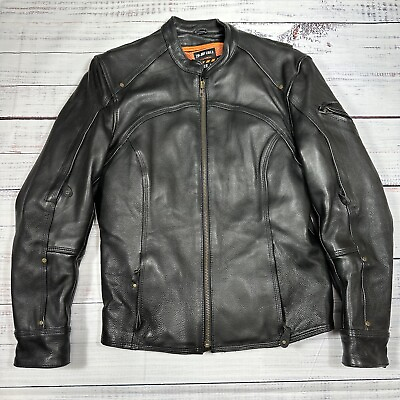 #ad Milwaukee Leather Women’s Moto Jacket Sz M Black Full Zip Lined Jacket Vented