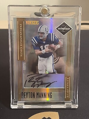 #ad 2006 Peyton Manning Leaf Limited Monikers On Card Autograph 25