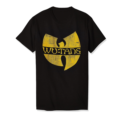 #ad Wu Tang Clan Classic Yellow Logo Black T Shirt S 5XL