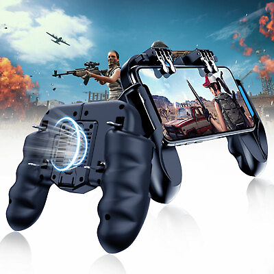 #ad PUBG Mobile Phone Game Controller Gamepad Joystick w Cooling Fan For Android IOS