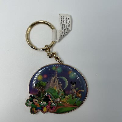 #ad Disney Keychain: WDW Theme Parks with moveable Mickey and Minnie