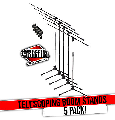 #ad Microphone Boom Stand with Telescopic Arm Pack of 5 by GRIFFIN Adjustable