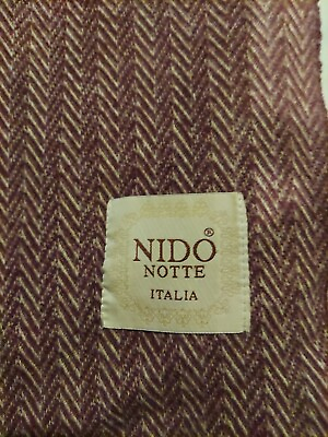 #ad Nido Notte Throw Blanket Made in Italy Mauve Blush Purple Cotton Blend 45”x58”