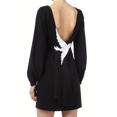 #ad BCBGMAXAZRIA bcbg black split sleeve dove Abigayle beaded mini cocktail dress 10