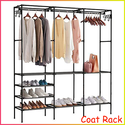 #ad Commercial Garment Rack Heavy Duty Clothing Shelf Clothes Rack Closet Organizer