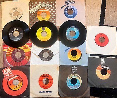 #ad MIXED LOT rock pop 45s 1980s Michael Jackson Madonna Jagger Journey Chicago More