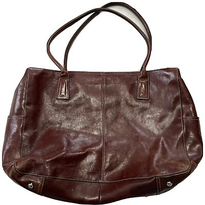 #ad Fossil vintage 75082 original line 1997 large tote purse bag brown womens