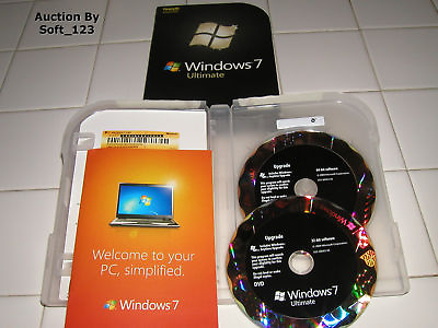 #ad Microsoft Windows 7 Ultimate Upgrade 32 amp; 64 Bit DVD MS WIN PRO = RETAIL BOX=
