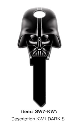 #ad Darth Vader The Dark Side Kwickset Atlas DexterBamp;D Locks KW1 House Key Blank